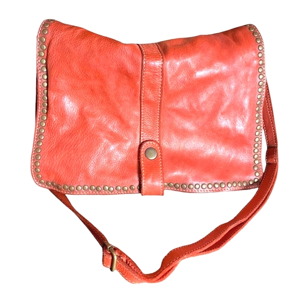 Costanza Rota Leather Studded Shoulder Crossbody Red Bag - Picture 1 of 8
